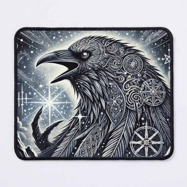 Item preview, Cosmic Viking Raven — Norse Mythology Starborn Spirit Art designed and sold by Alaska Magick.