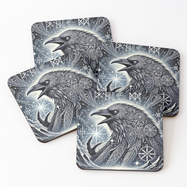 Item preview, Cosmic Viking Raven — Norse Mythology Starborn Spirit Art designed and sold by Alaska Magick.