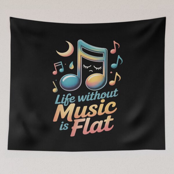 Item preview, Life Without Music Is Flat Music designed and sold by ToggleBet.