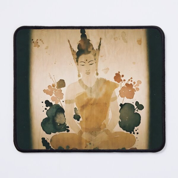 Item preview, Vintage Buddha artwork with subtle ink-like stains designed and sold by Koalangel.