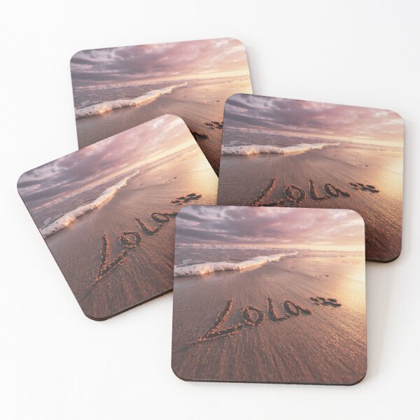 Item preview, Lola Pet Memorial Name in Sand with paw print designed and sold by chase-thewave.