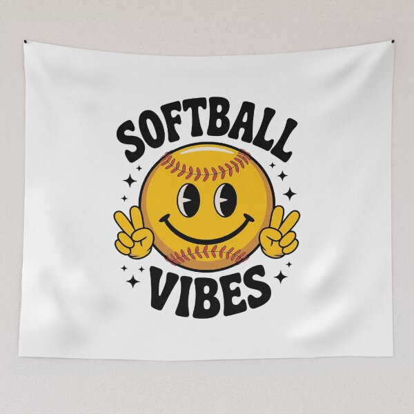Item preview, Smile Face Softball Vibes, Game Day Softball Life Mom Retro  designed and sold by khorbiasieno.