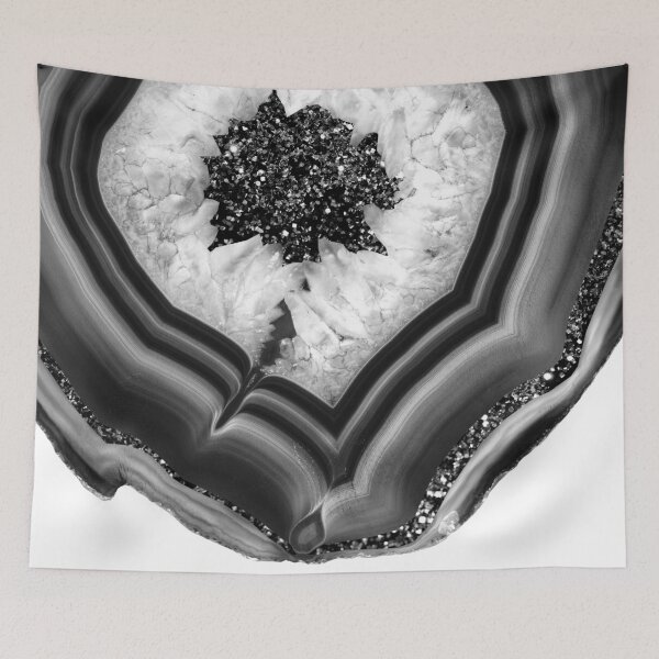 Item preview, Gray Black White Agate with Black Silver Glam #1 (Photo of Glitter Only - Not Reflective) designed and sold by Anita's & Bella's Art.