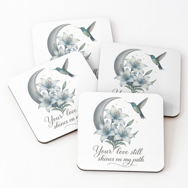 Item preview, Your Love Still Shines on My Path - Memorial Moon, Lily, and Hummingbird Design designed and sold by inkoutninja.