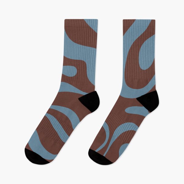 Item preview, Abstract Modern Retro Liquid Swirl Pattern in Brown and Blue designed and sold by kierkegaard.