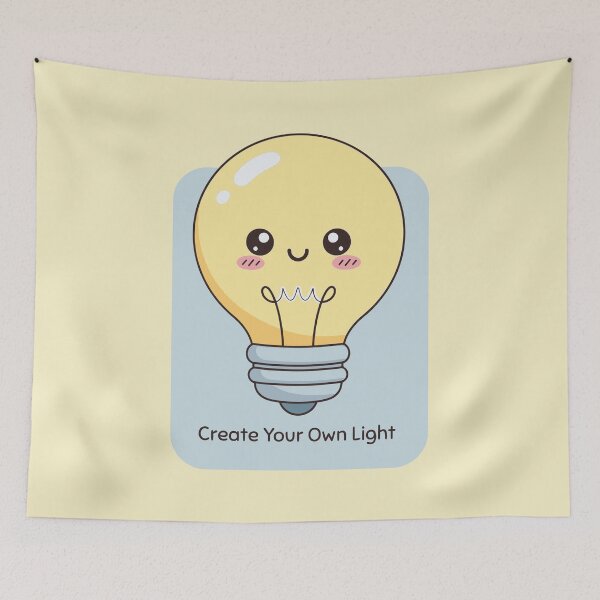 Item preview, Cute Kawaii Light Bulb "Create Your Own Light" designed and sold by KiwiRider.