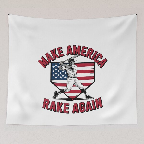 Item preview, Make America Rake Again Baseball American Flag Hitting designed and sold by MinaReinger.