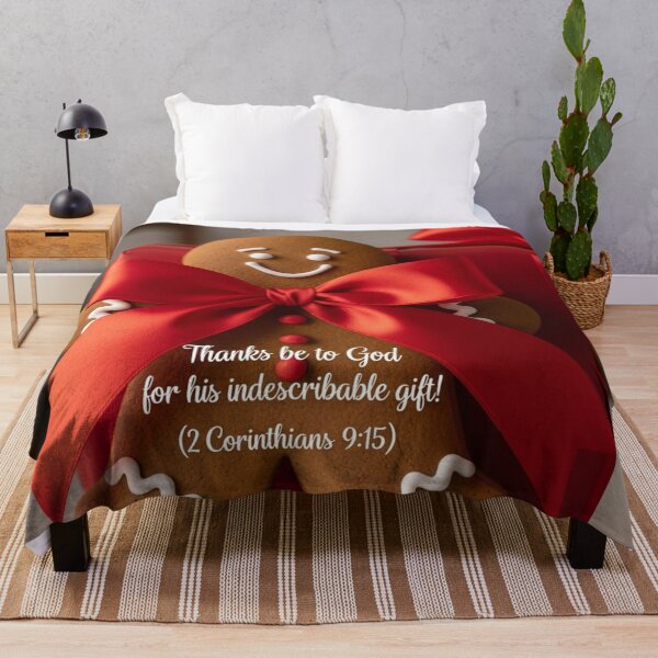 Item preview, 2 Corinthians 9:15 Indescribable Gift Christian Art | Set Gingerbread Bible Verse Decor designed and sold by ebocraft.