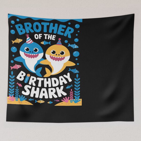 Item preview, Funny Brother Of The Birthday Family Shark Birthday Boy Girl designed and sold by Eskomeranola.