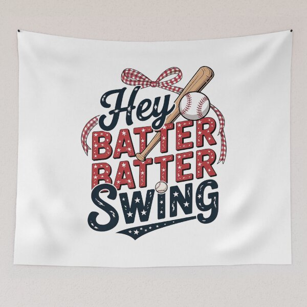 Aperçu de l'œuvre Hey Batter Batter Swing Tee Maman de baseball créée et vendue par marcusry.