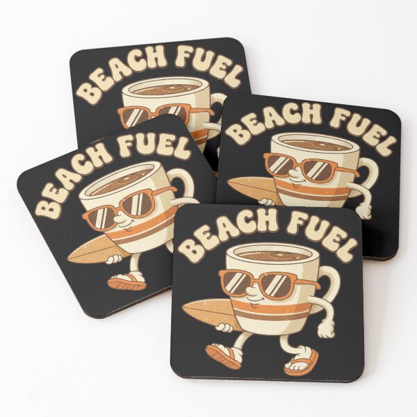 Item preview, Beach Fuel Retro Coffee Cup – Cute Summer Character Design designed and sold by DIRTYSKETCHH.