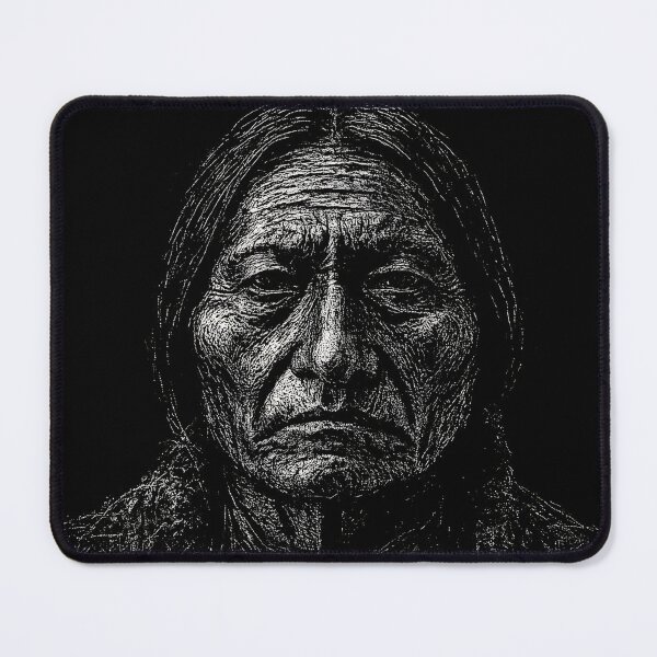 Item preview, Sitting Bull Tribal Scratched-Ink Portrait designed and sold by Mortisigil.