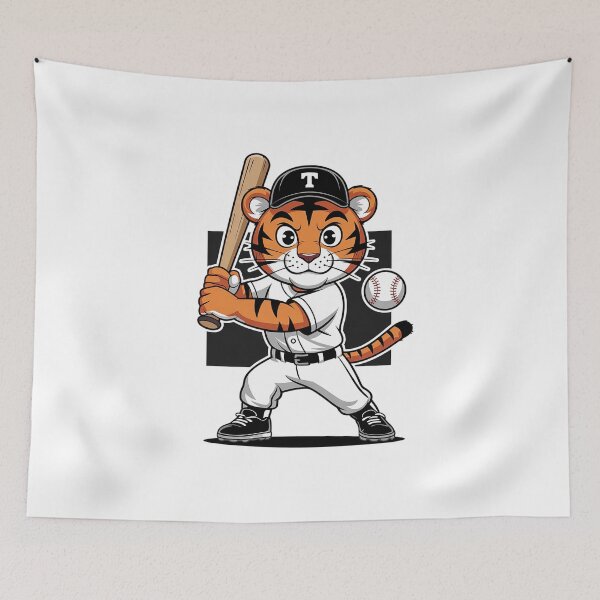 Item preview, Funny Baseball Tiger Baseball Tee Tiger Playing Baseball  designed and sold by VasilisLamArt.