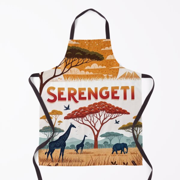 Item preview, Serengeti Sunset Wildlife Safari Art – Giraffes, Elephant & Acacia Tree Silhouette designed and sold by Witsprings.