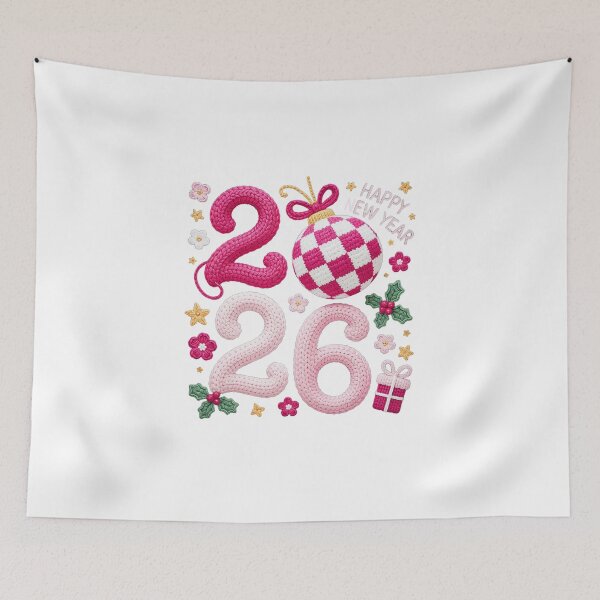 Item preview, Happy New Year 2026 – Festive Knitted Holiday Artwork designed and sold by DigiGroove.