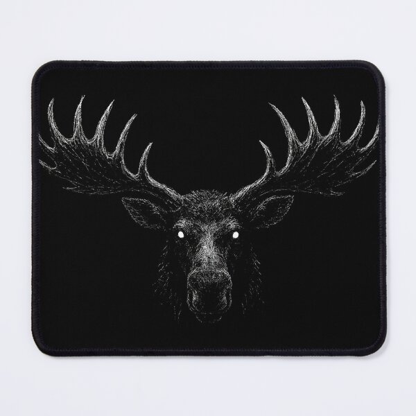 Item preview, Eerie Moose Head – Dark Antler Gothic Ink Art designed and sold by Mortisigil.