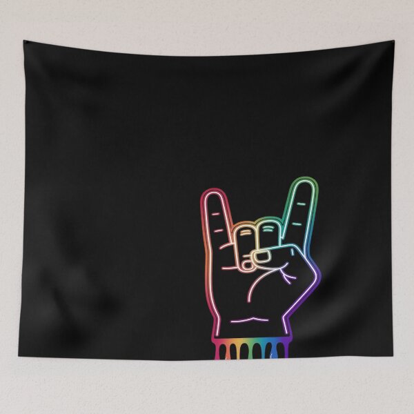 Item preview, Gay Pride Rock Hand LGBT-Q Ally Rainbow Flag Men Women designed and sold by Bstilablhot.