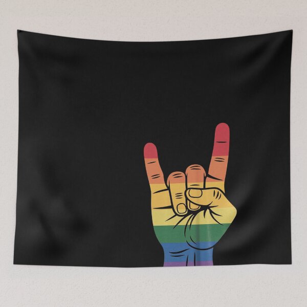 Item preview, Gay Pride Rock Hand Rainbow Flag Lgbtq Rocker Boys Kids Men designed and sold by Bstilablhot.