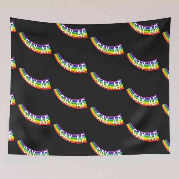 Item preview, Fun Retro Rainbow Swoosh Gay AF LGBTQ  designed and sold by TackyTime.