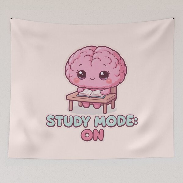 Item preview, “Study Mode On” Cute Kawaii Brain Studying – Motivational Student Aesthetic Design designed and sold by PureBrain.