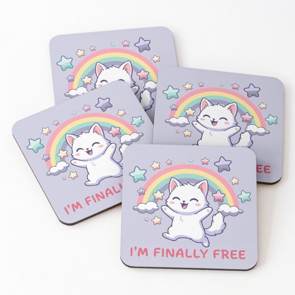 Item preview, I'm Finally Free - Cute Cat Celebration for Divorce, New Job & Graduation designed and sold by Tiny-roar-studio.