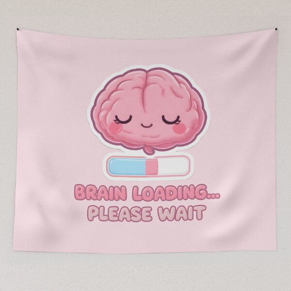 Item preview, Brain Loading… Please Wait – Cute Kawaii Brain with Progress Bar designed and sold by PureBrain.