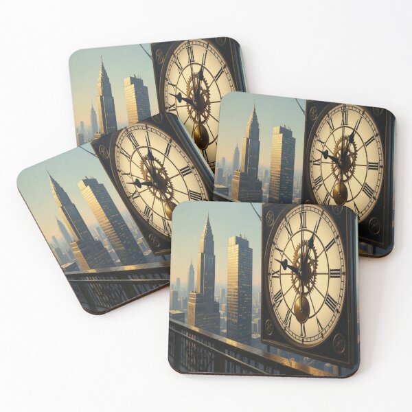Item preview, Timeless Cityscape: Urban Dreams and Clockwork Reflections designed and sold by Digital Color Dreams.