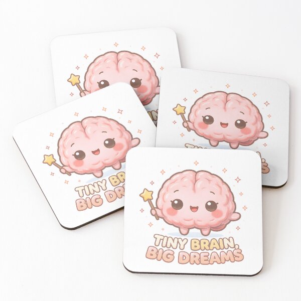 Item preview, Tiny Brain, Big Dreams – Cute Kawaii Brain with Magic Wand | Motivational Aesthetic Design designed and sold by PureBrain.