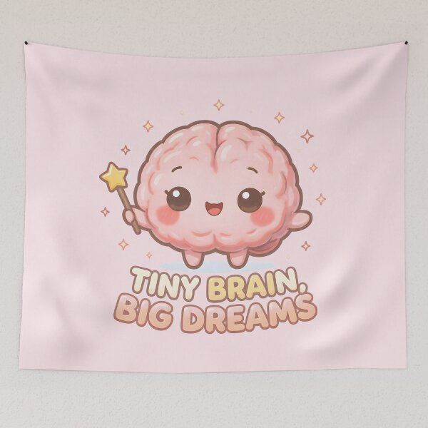 Item preview, Tiny Brain, Big Dreams – Cute Kawaii Brain with Magic Wand | Motivational Aesthetic Design designed and sold by PureBrain.