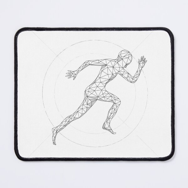 Item preview, technological polygonal man running, blueprint of of low poly man designed and sold by NiamLab.