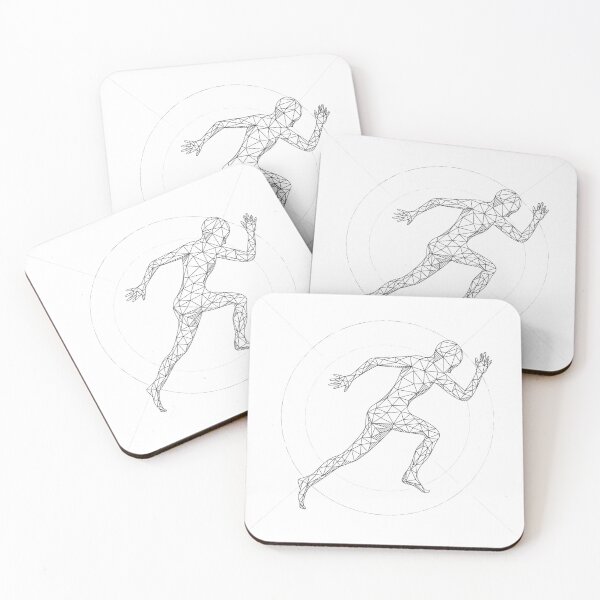Item preview, technological polygonal man running, blueprint of of low poly man designed and sold by NiamLab.