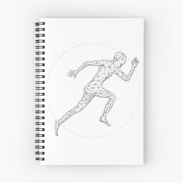 Item preview, technological polygonal man running, blueprint of of low poly man designed and sold by NiamLab.