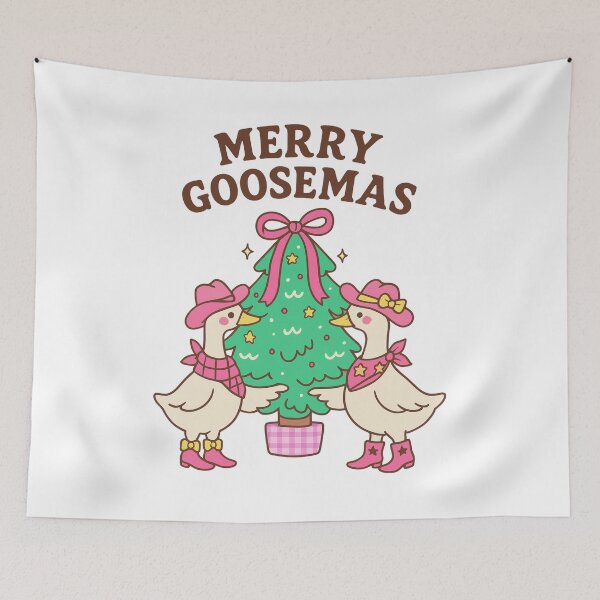 Item preview, Merry Goosemas Two cowboy gooses being cute designed and sold by SpacedOutRITZ.