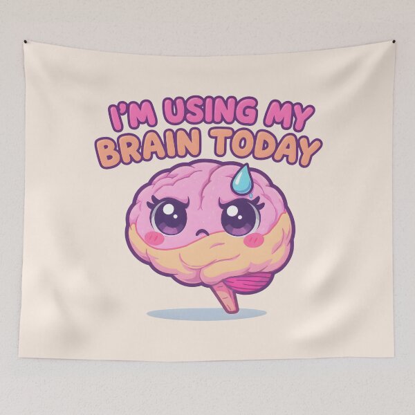 Item preview, “I’m Using My Brain Today” Cute Kawaii Brain – Funny Study Motivation Design designed and sold by PureBrain.