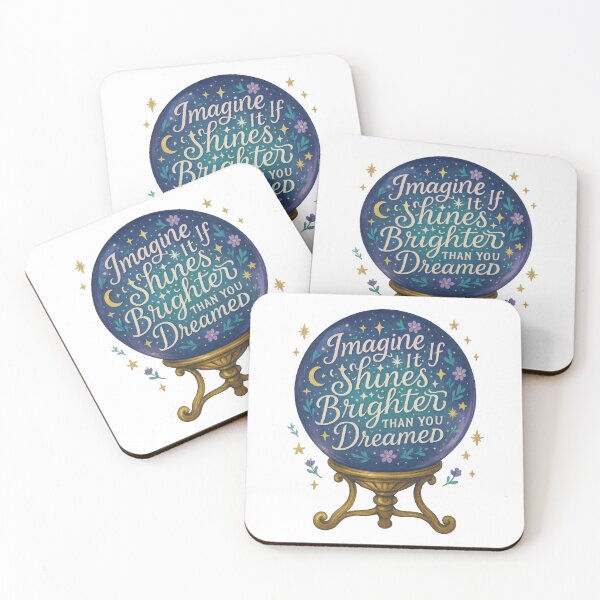 Item preview, Imagine If It Shines Brighter Than You Dreamed - Magical Crystal Ball Inspirational Quote Design designed and sold by inkoutninja.