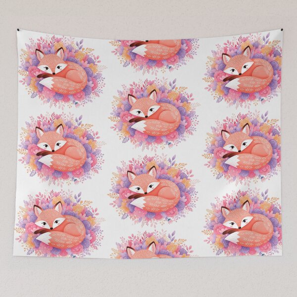 Item preview, Elegant Fox Among Flowers designed and sold by Cherry Dreams.
