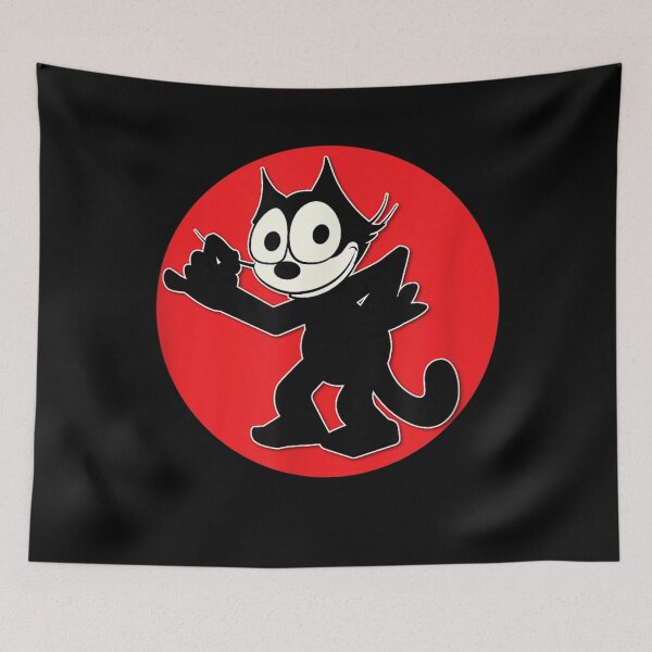 Item preview, Felix Cartoon Cat Red Sunset Sly Smiling Felix Tee designed and sold by OtiliaKlein.