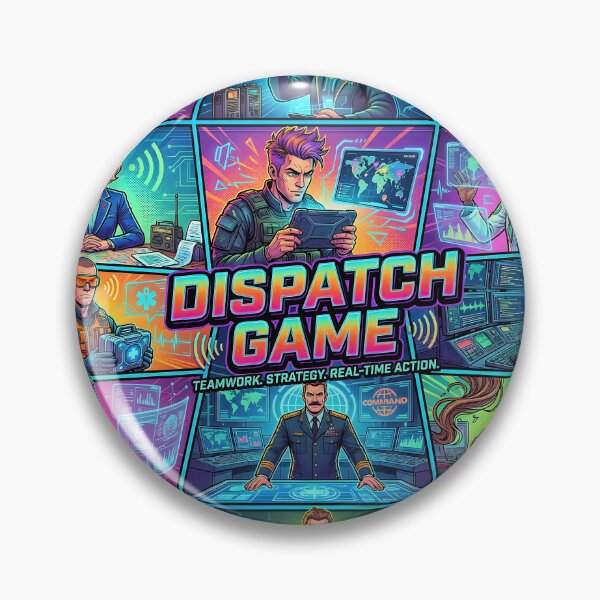 Item preview, Dispatch Game Inspired Poster – Cyberpunk Strategy Teamwork Art Print for Gamers & Tech Fans designed and sold by AbstractAuraArt.