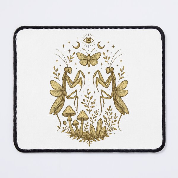 Item preview, Mystical Mantis Magic - Praying Mantis, Mushrooms, and Celestial Forest Design designed and sold by inkoutninja.
