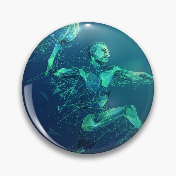 Item preview, graphic of wireframe basketball player shooting ball with lighting effect designed and sold by NiamLab.