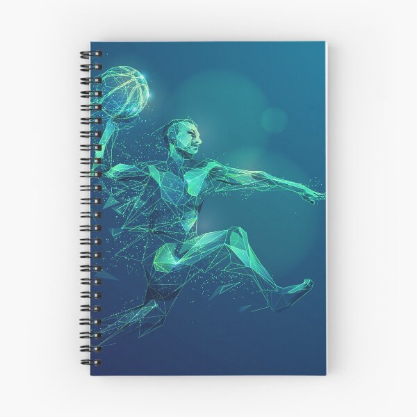 Item preview, graphic of wireframe basketball player shooting ball with lighting effect designed and sold by NiamLab.