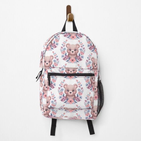 Item preview, Kawaii Bear Cub Floral Portrait designed and sold by Cherry Dreams.