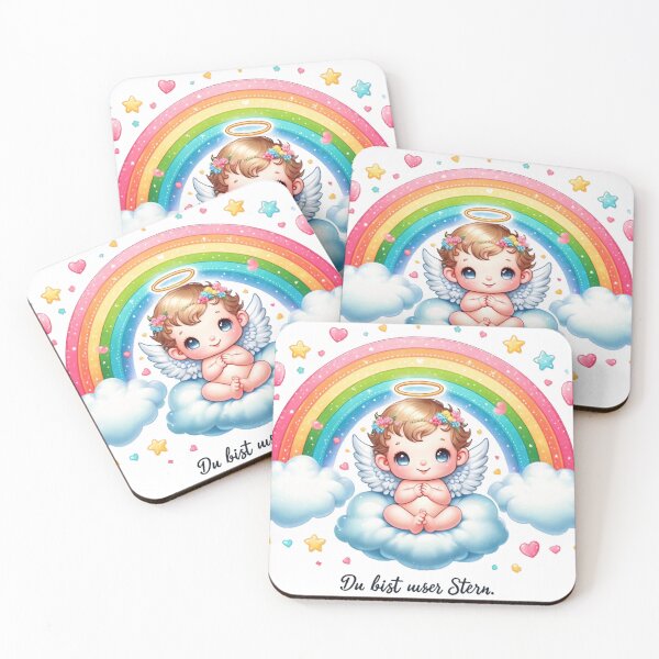 Artikelvorschau, Sternenkind Engel im Regenbogen – liebevolles Gedenkbild für unvergessene Kinder entworfen und verkauft von WerkstattWitz.