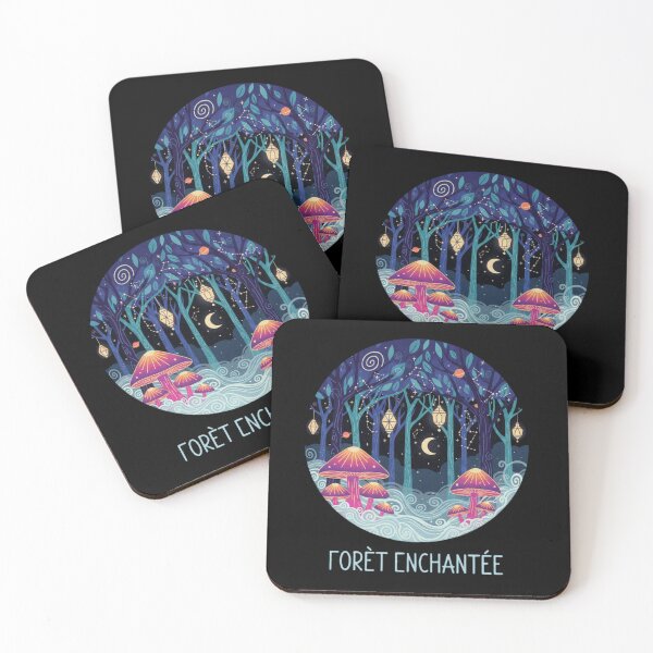 Item preview, Glowing Mushrooms Woodland Scene | Fairy Tale Night Design designed and sold by Magounette.