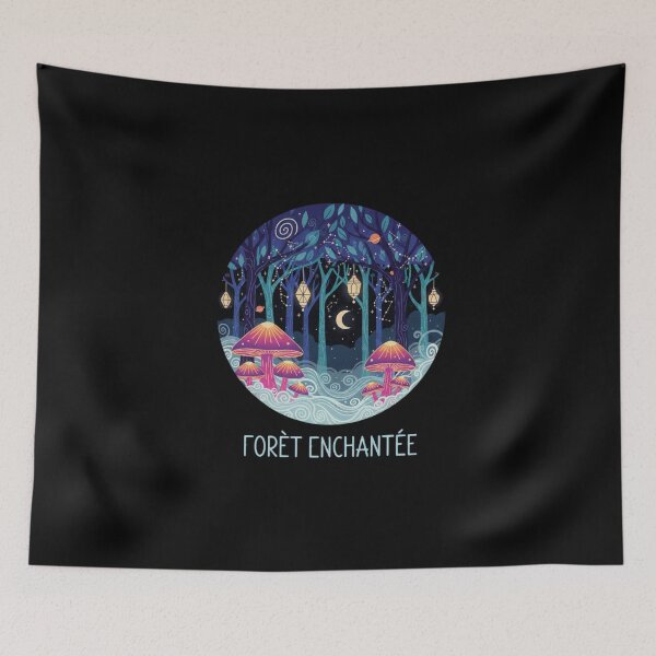 Item preview, Glowing Mushrooms Woodland Scene | Fairy Tale Night Design designed and sold by Magounette.