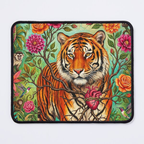 Item preview, Rooted Tiger: Surreal Floral Jungle Beast designed and sold by AgingeR.