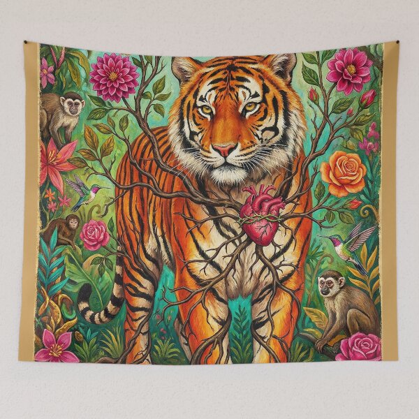 Item preview, Rooted Tiger: Surreal Floral Jungle Beast designed and sold by AgingeR.