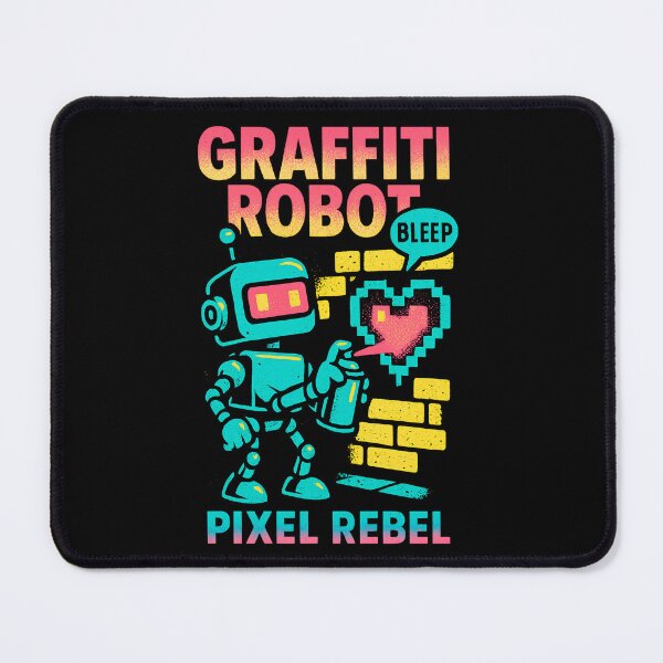 Item preview, Retro Pixel Art Graffiti Robot Heart designed and sold by SholoStudio.