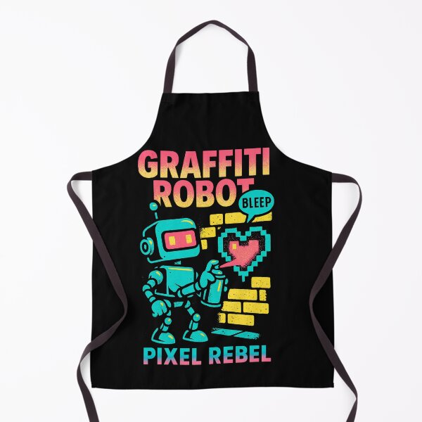 Item preview, Retro Pixel Art Graffiti Robot Heart designed and sold by SholoStudio.