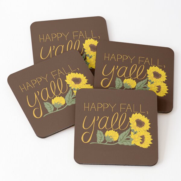 Item preview, Happy Fall Y'all Sunflowers Design Yellow/Gold Text designed and sold by DreamyDiversion.